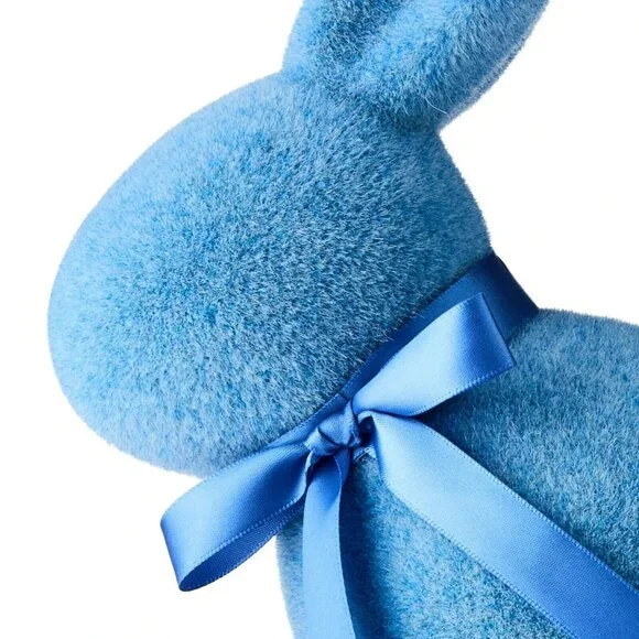 Way To Celebrate Easter Flocked Blue Bunny 9" Lightweight Decor - Picture 3 of 13